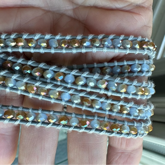 Victoria Emerson 25" Beaded Wrap Bracelet with Gold and Gray Beads - Picture 2 of 5